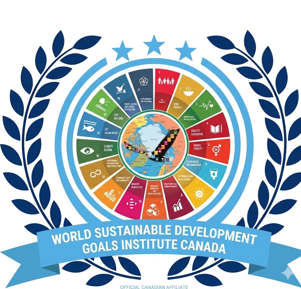 World Sustainable Development Goals Institute WSDGI logo representing the 17 SDGs departments for global sustainability education and development